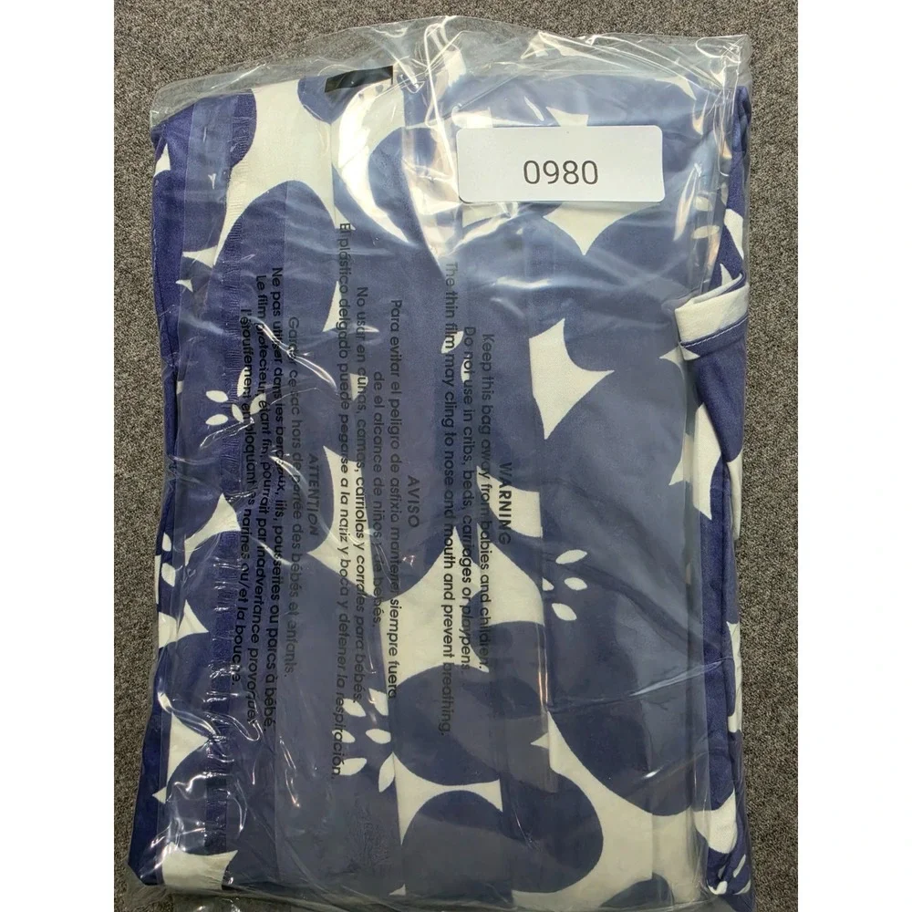 Boden Midi Fit & Flare Dress Womens 6R Blue White Purple Floral Lined Tie Waist